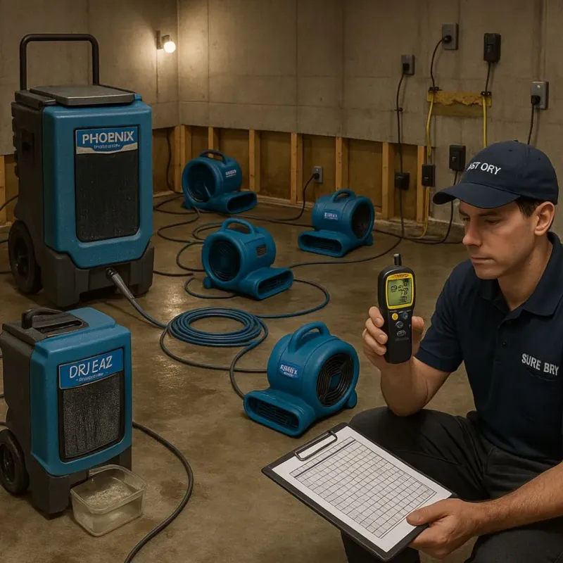 Structural Drying and Dehumidification process in Dillsburg, PA
